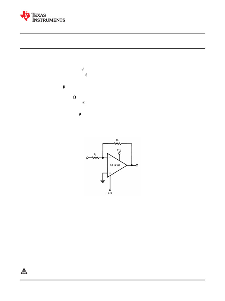 LF353 | PDF | Amplifier | Operational Amplifier