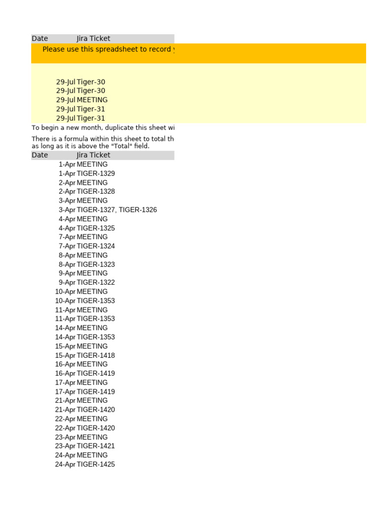 Work Log and Time Tracking Spreadsheet | PDF | Computer Science | Software