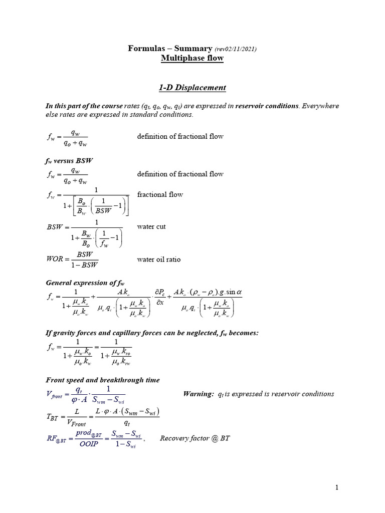 Multiphase Flow and Displacement Analysis | PDF | International System ...