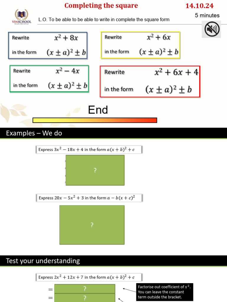 Lesson 6 - Completing The Square 2 | PDF