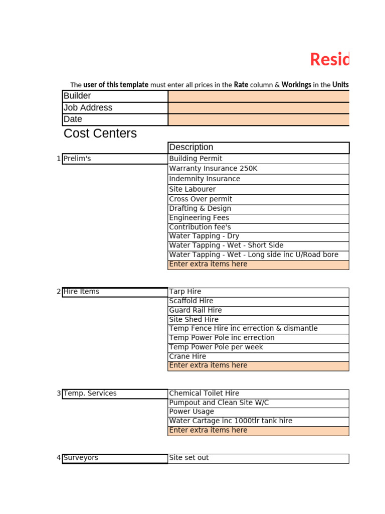Residential House Building Template (2) | PDF | Framing (Construction ...