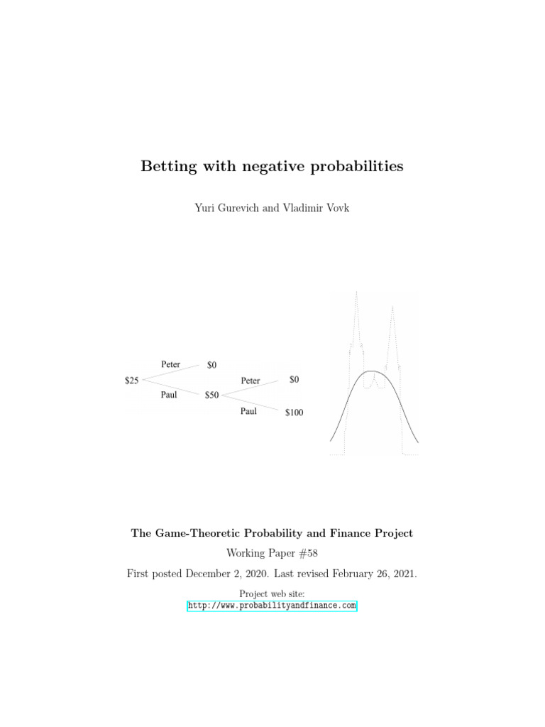 Negative Probabilities in Quantum Betting | PDF | Hilbert Space ...