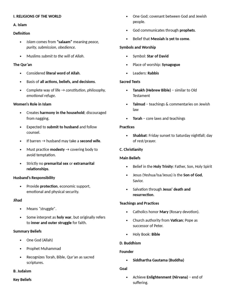 Overview of World Religions and Media | PDF | Noble Eightfold Path ...