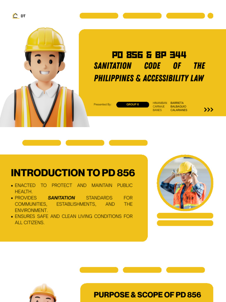 PD 856 & BP 344 | PDF | Sanitation | Food Safety