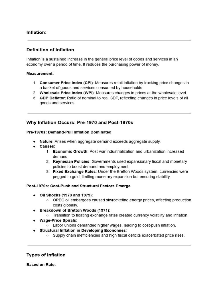 Understanding Inflation: Causes and Effects | PDF | Cost Of Living ...