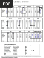 2012 Calendar With ELICOS in Red | PDF | Educational Institutions |  Observances