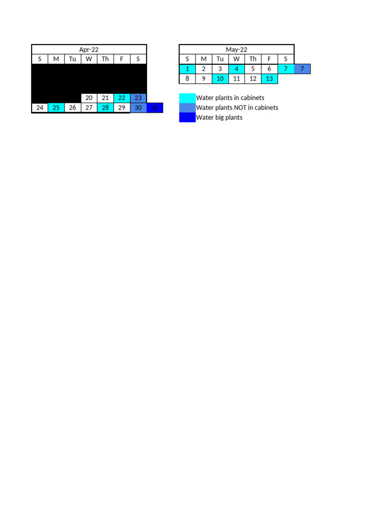 Plant Watering Schedule April-May | PDF