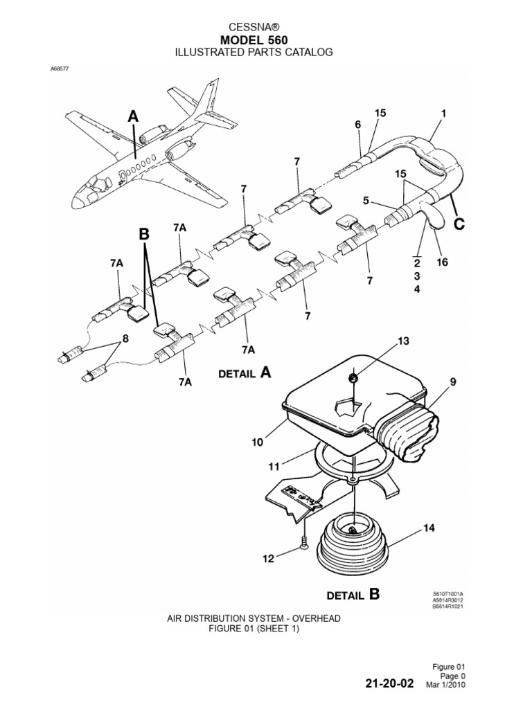 Cessna 560 Air Distribution Parts List | PDF