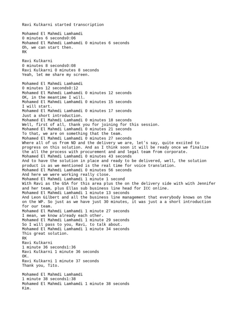 transcription & meeting notes | PDF | Speech Recognition | Call Centre
