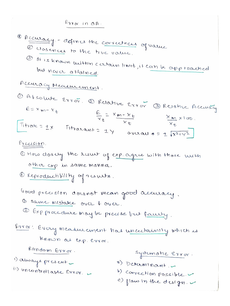 Statistical Analysis and Error Measurement | PDF