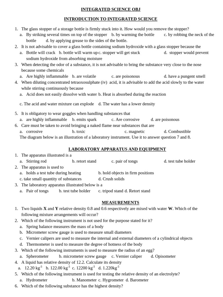 Integrated Science: Lab Safety & Measurements | PDF | Waves | Sound