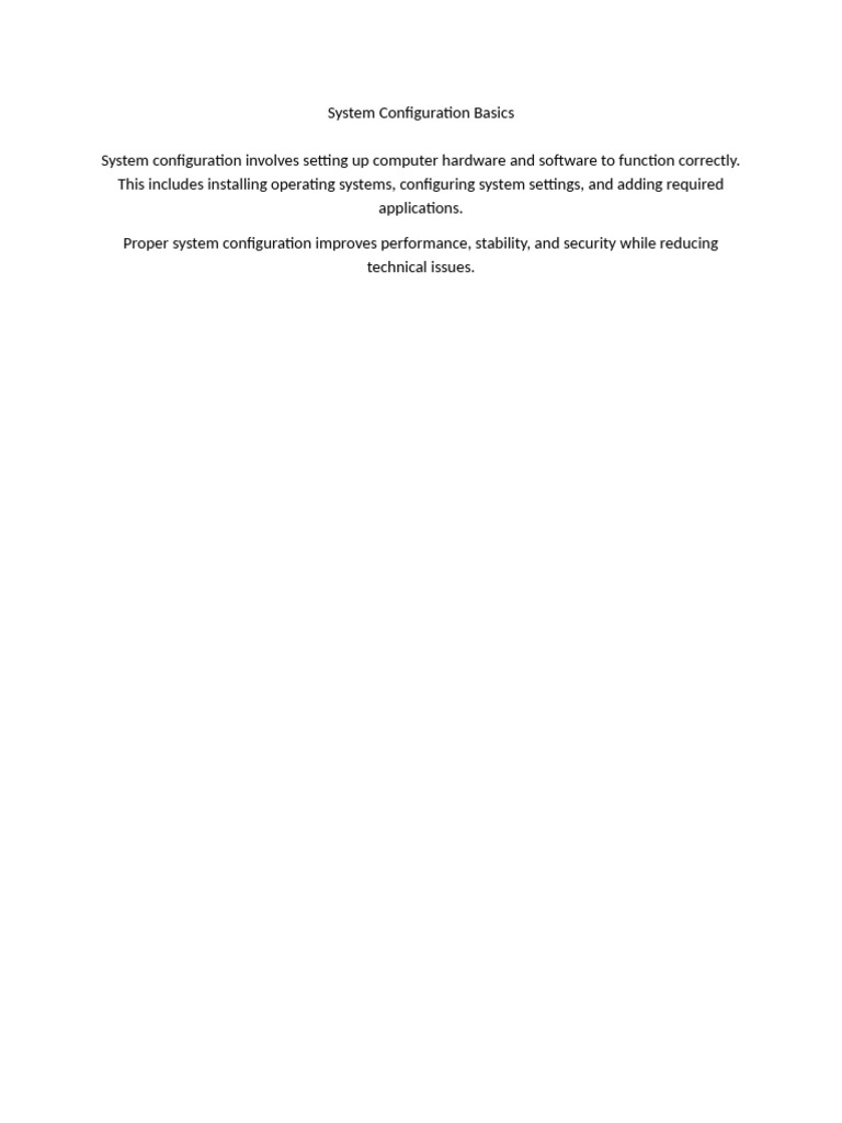 System Configuration Essentials Guide | PDF