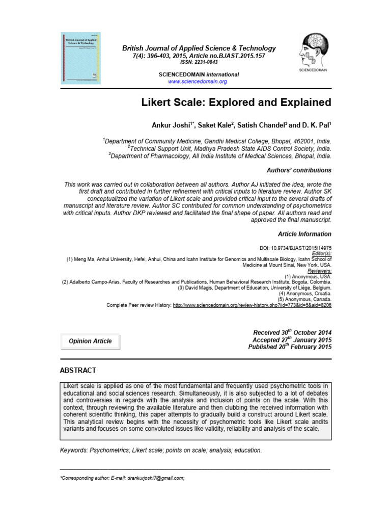 likert sclae | PDF | Likert Scale | Level Of Measurement