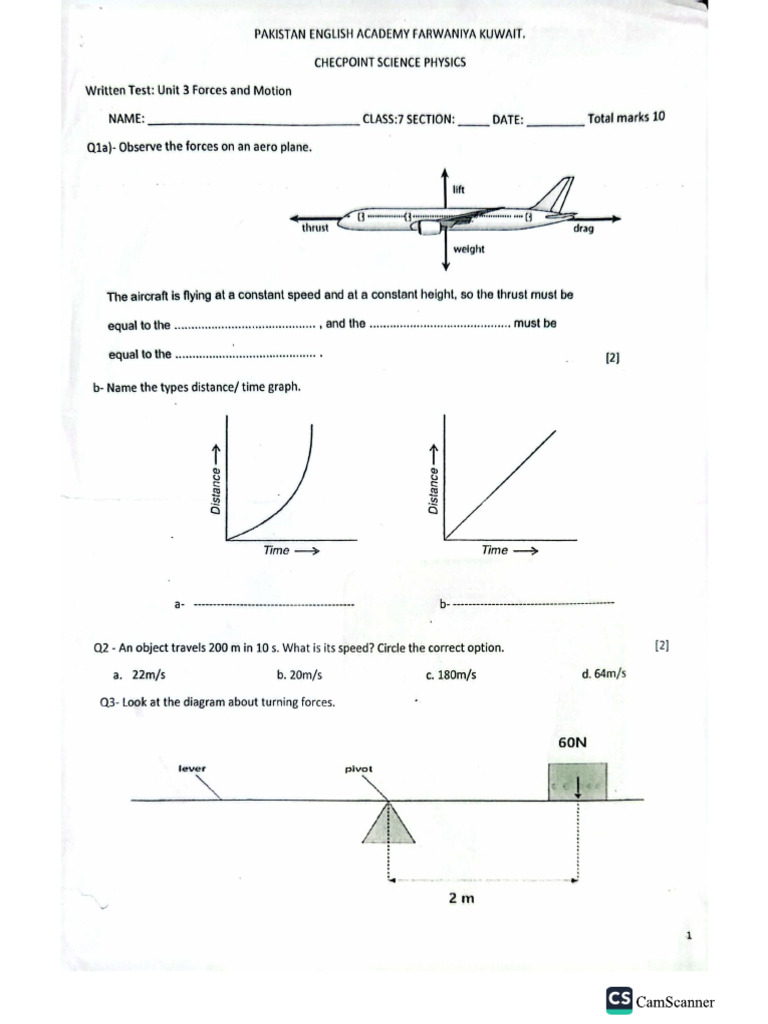 Unit 3 Forces and Motion | PDF