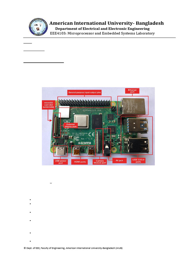 Raspberry Pi 3 Lab Manual for Students | PDF | Raspberry Pi | Hdmi
