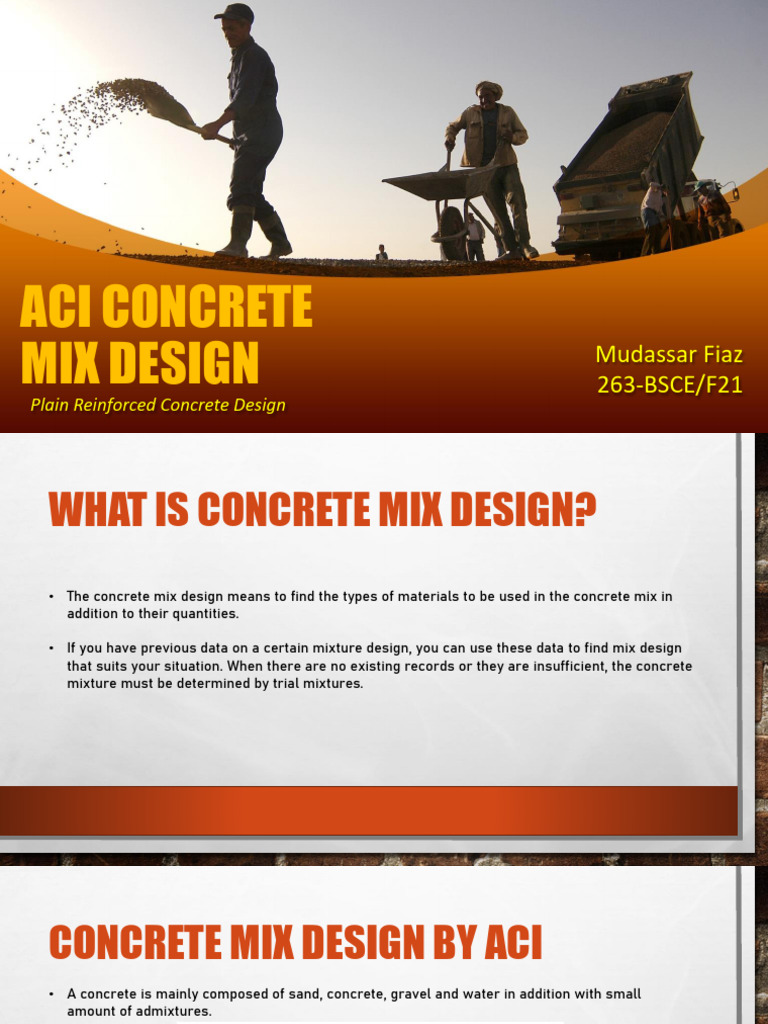ACI Concrete Mix Design Guide | PDF | Concrete | Construction Aggregate