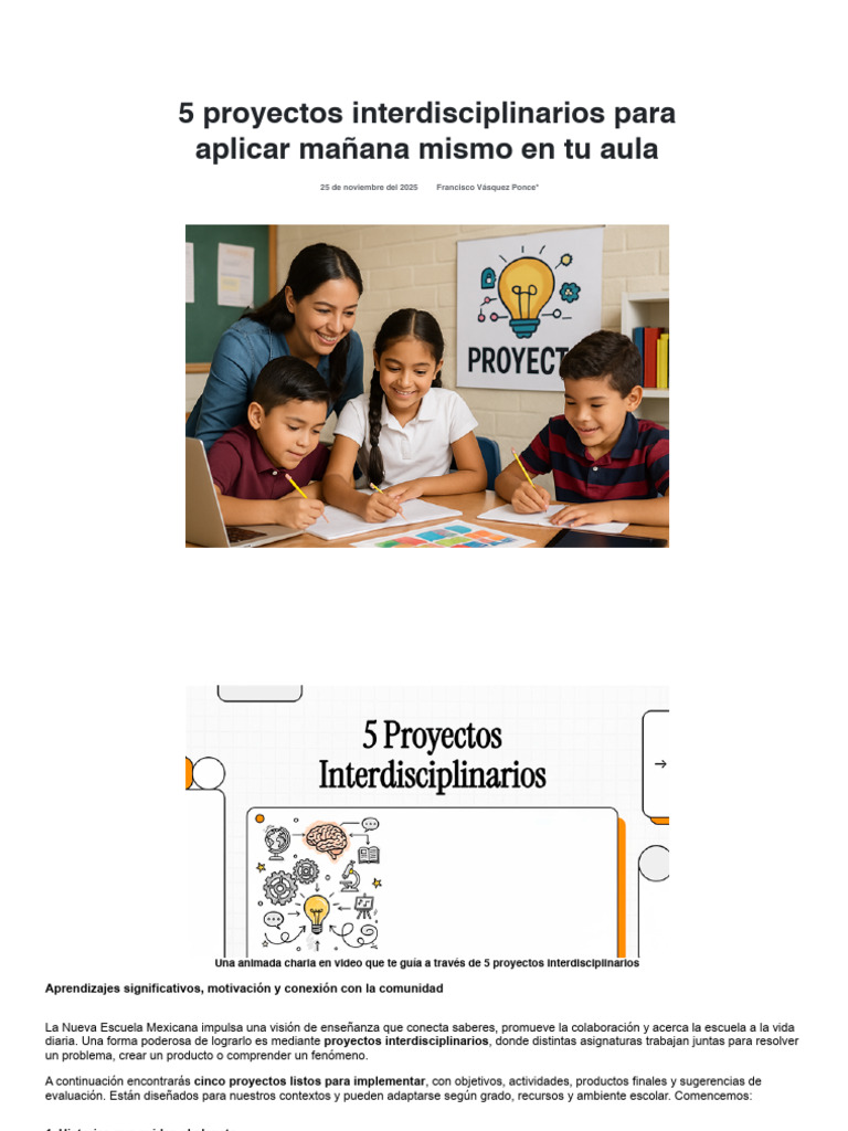 5 Proyectos Interdisciplinarios | PDF | Plan de estudios | Diseño