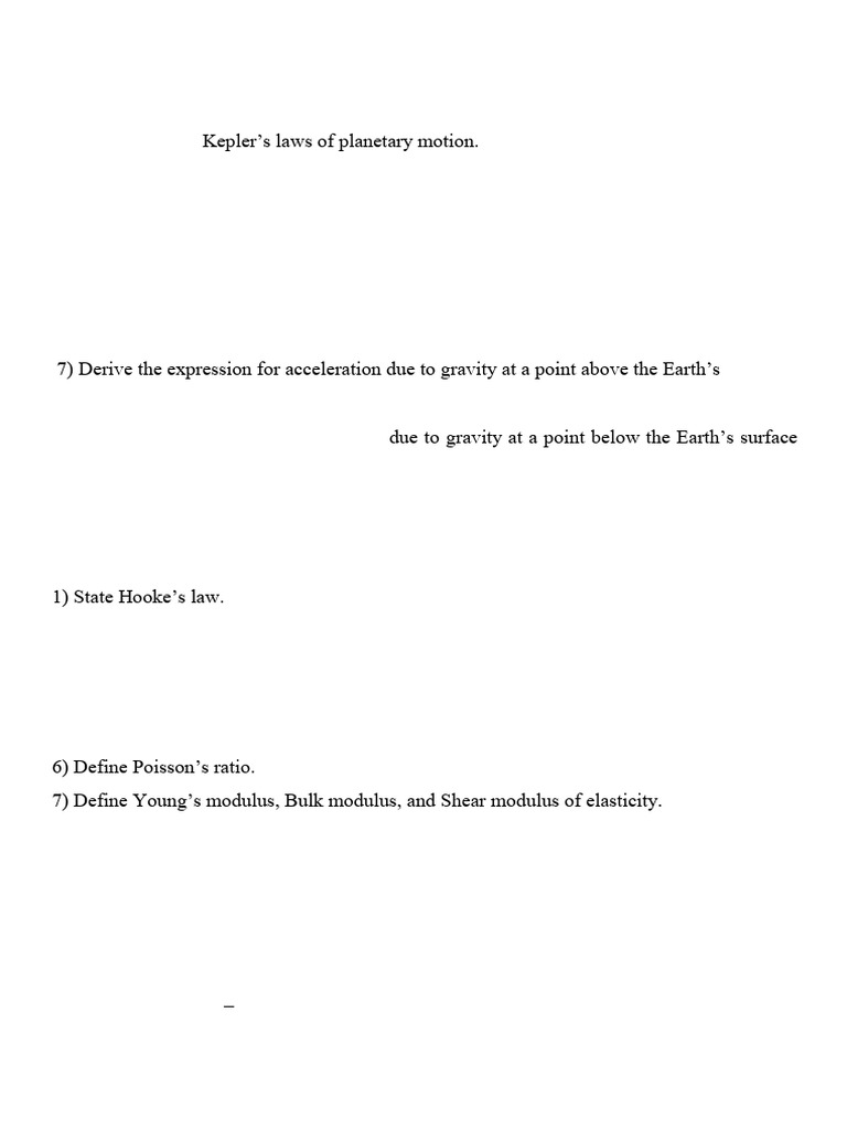 Physics 2nd Part Important | PDF | Elasticity (Physics) | Young's Modulus