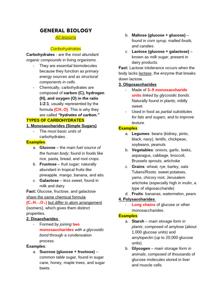 Understanding Carbohydrates and Their Functions | PDF | Nucleotides ...