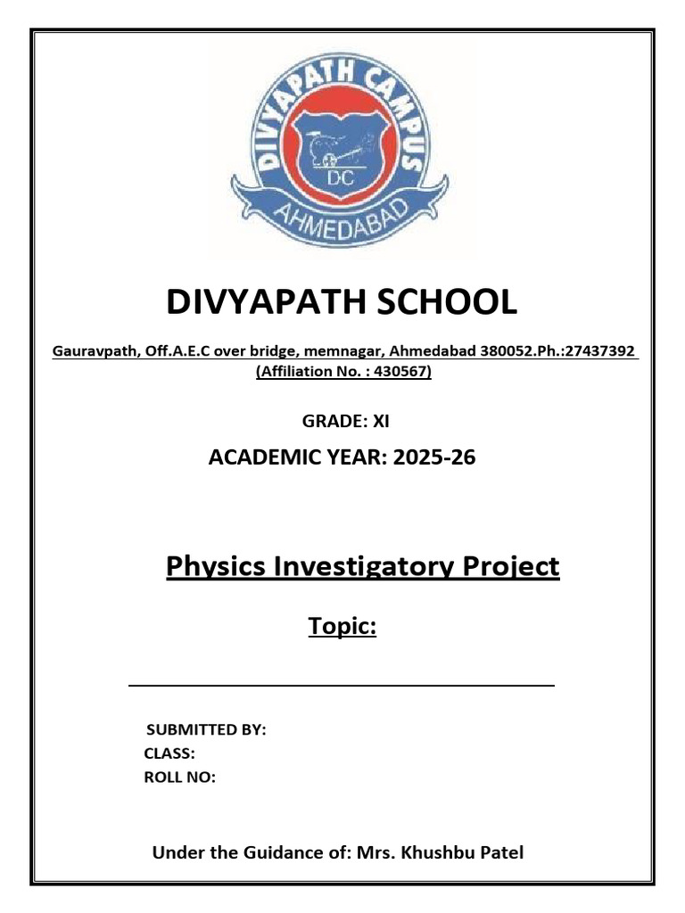 Grade XI Physics Project Certificate | PDF