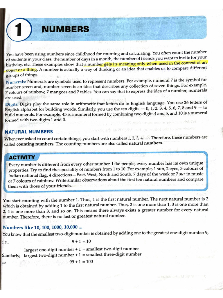 STD - 6 Chapter - 1 | PDF