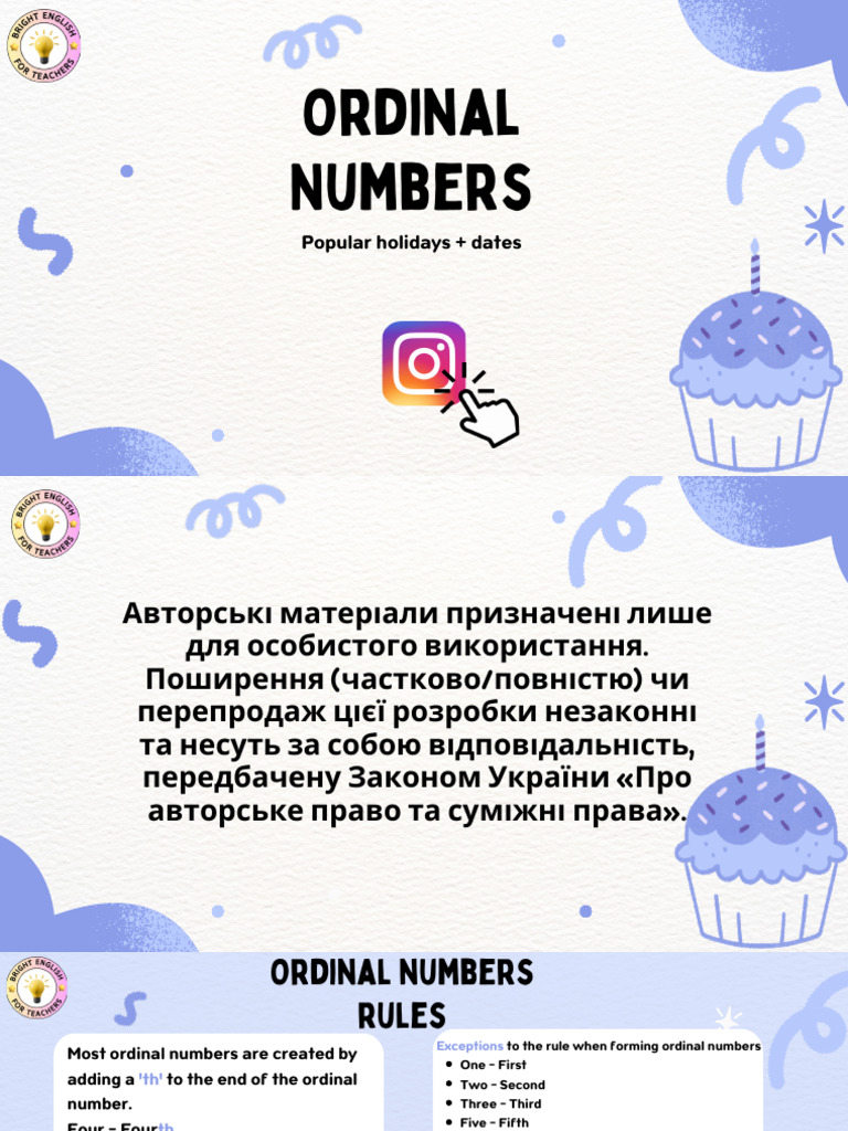 Ordinal Numbers | PDF | Christmas | Valentine's Day