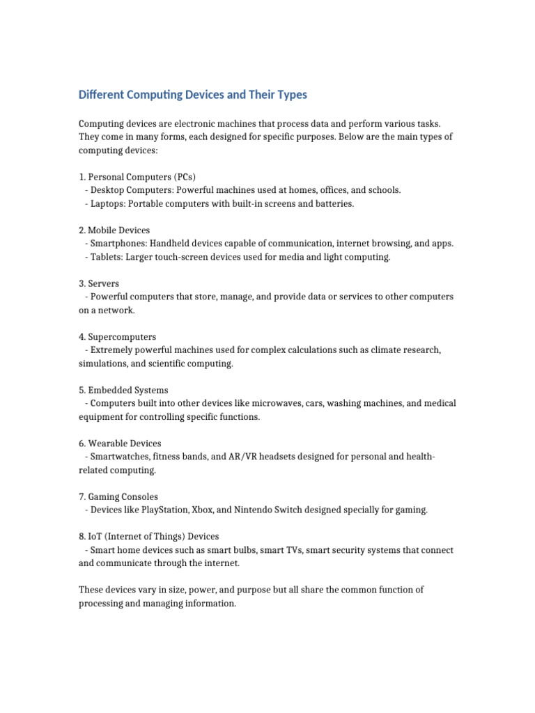 Computing Devices Assignment | PDF
