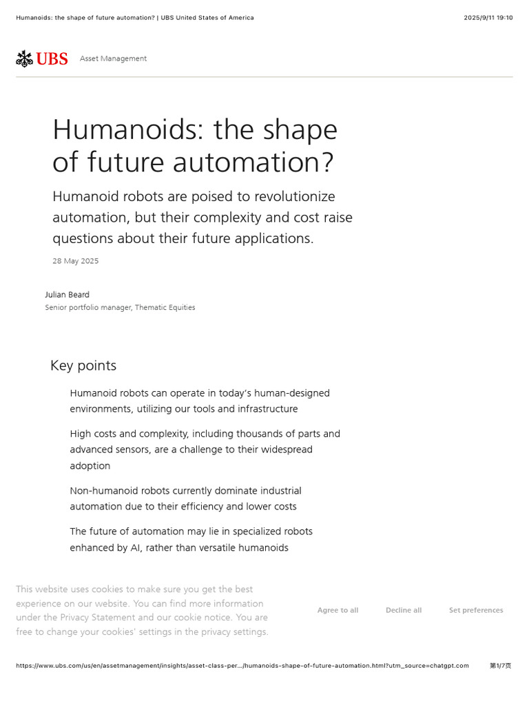 Future of Humanoid Robots in Automation | PDF | Robot | Robotics