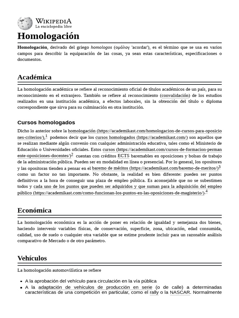 Homologación | PDF