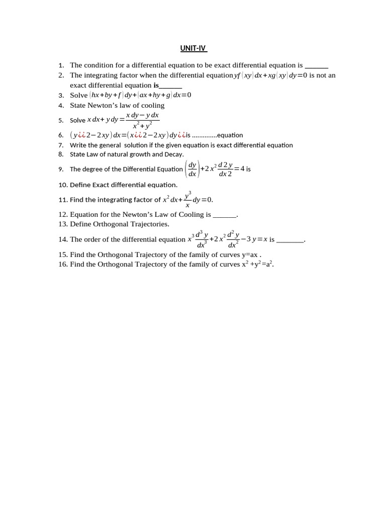 Differential Equations and Their Solutions | PDF