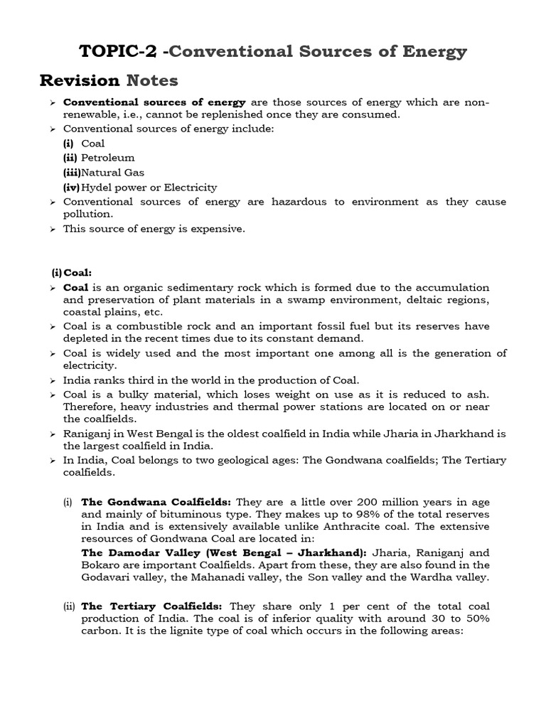Conventional Energy Sources Overview | PDF | Natural Gas | Petroleum