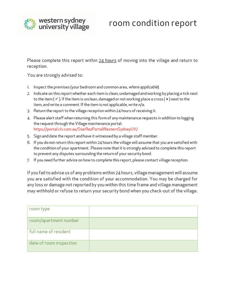Room Condition Report Guidelines | PDF | Bathroom | Kitchen