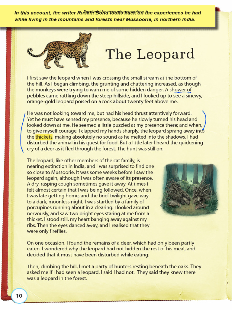 Ruskin Bond's Encounter with a Leopard | PDF | Copyright