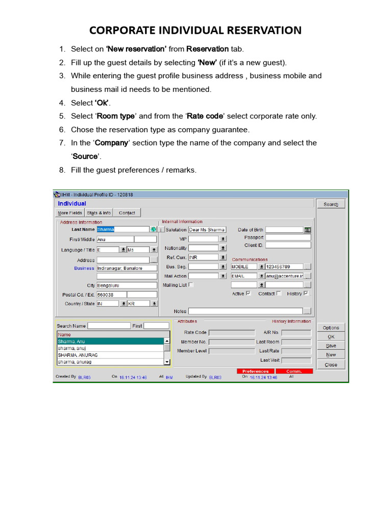 Corporate Reservation | PDF