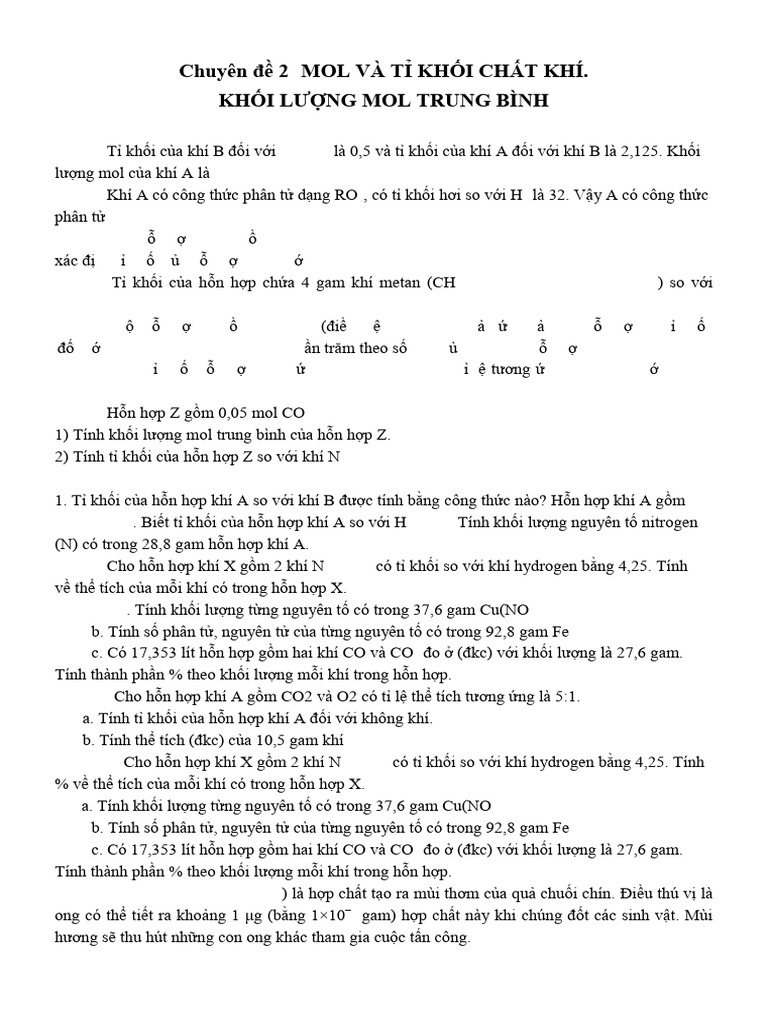 Chuyen de 2. Ty Khoi Hs | PDF