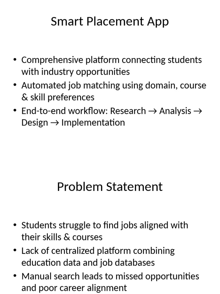 Smart Placement App for Students' Careers | PDF | Computing ...