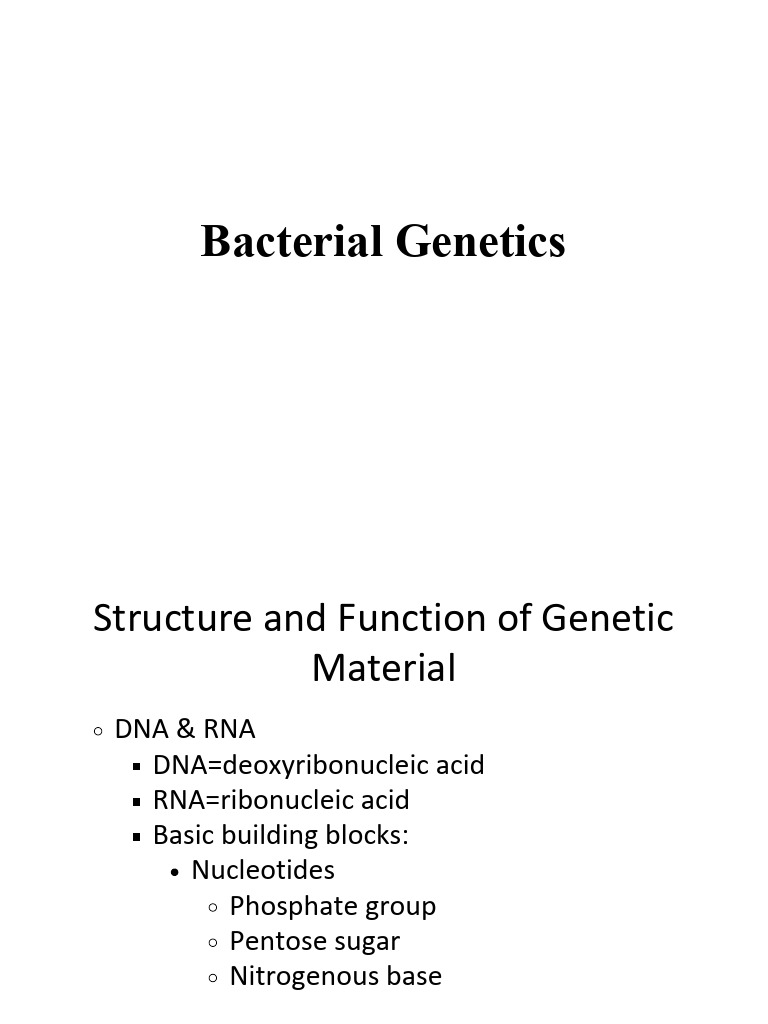 Bacterial Genetics: DNA, RNA, and Mutations | PDF | Genetic Code ...