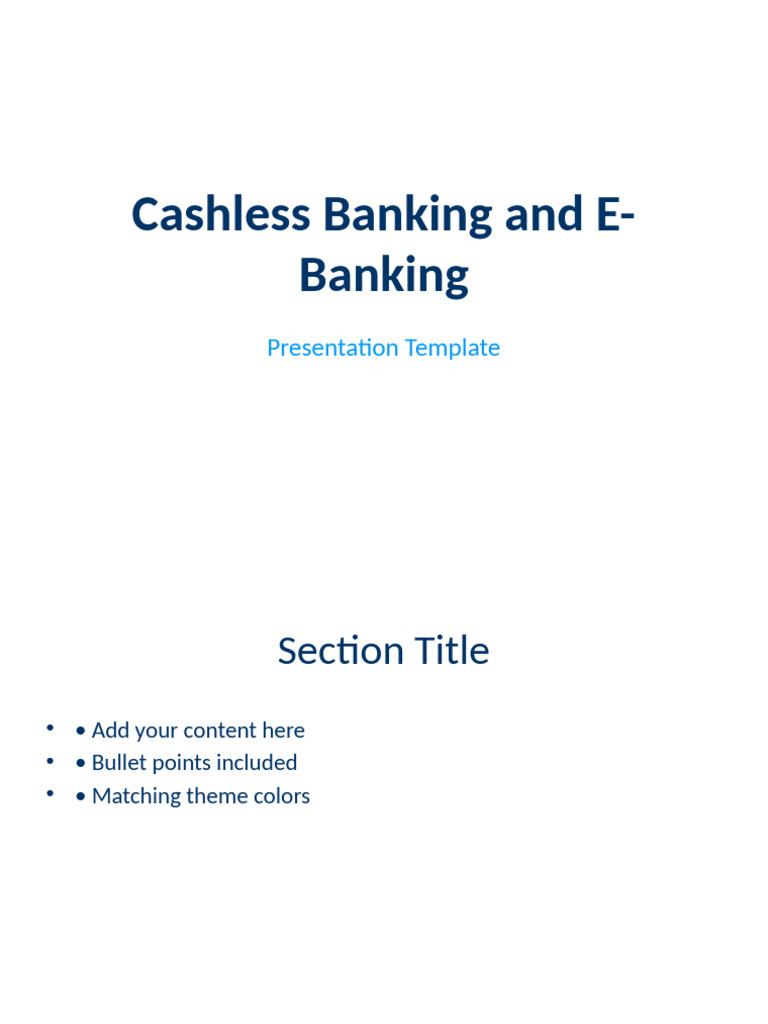 Cashless Banking Template | PDF