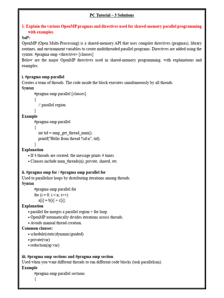 OpenMP Directives and Trapezoidal Rule | PDF | Parallel Computing ...