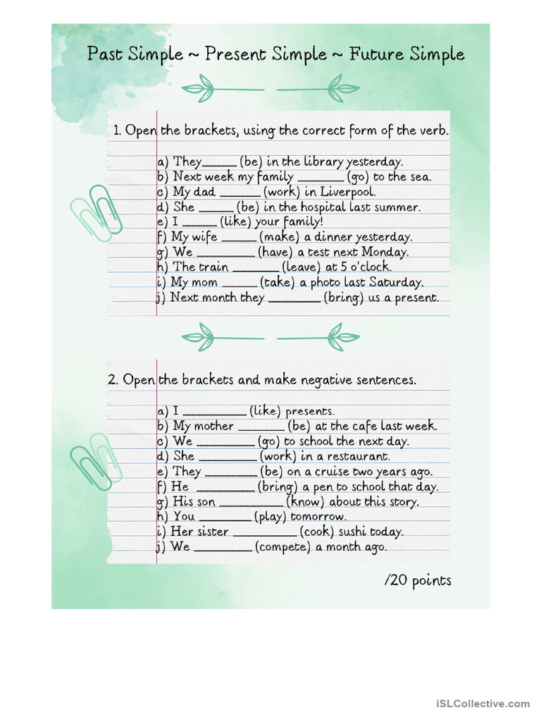 Simple Tenses_ Past Simple, Present Simple and Future Simple. | PDF