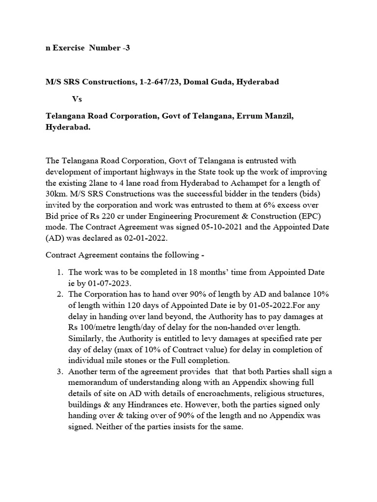 simulation Exercises 3 & 4 | PDF | Arbitration | Private Law