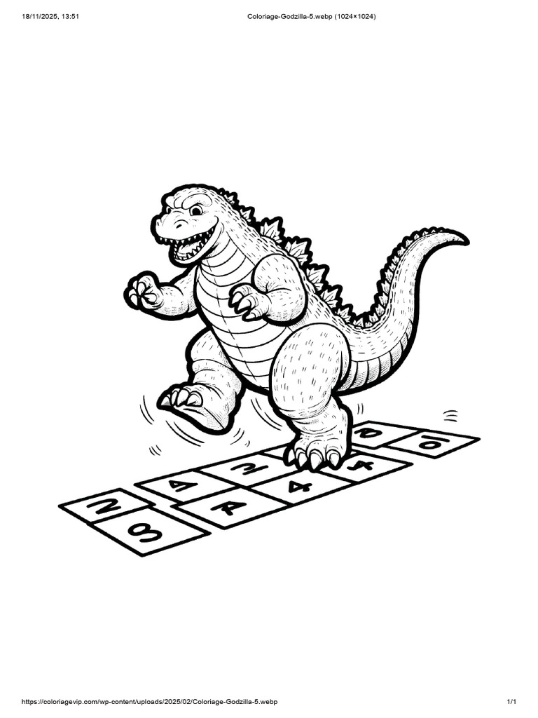 Godzilla Coloring Page Download | PDF