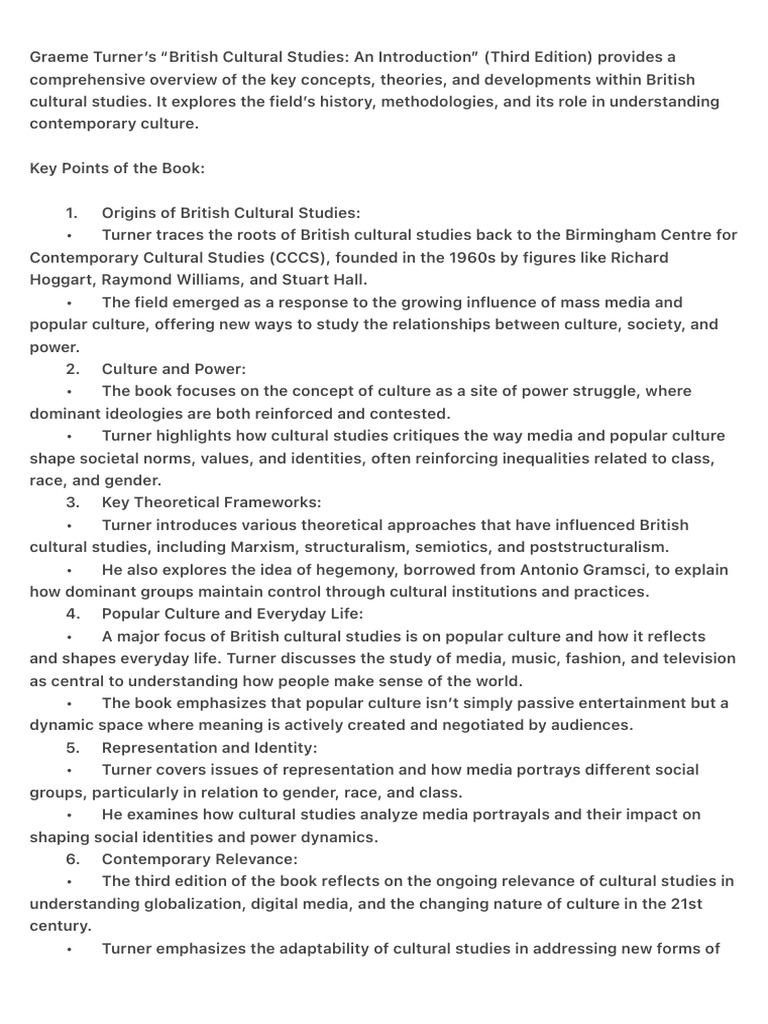 Overview of British Cultural Studies | PDF | Social Epistemology ...