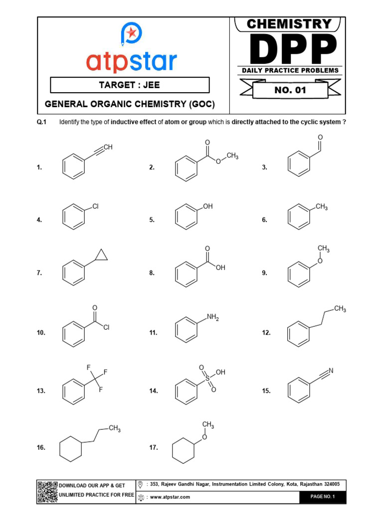 JEE Organic Chemistry Practice Problems | PDF | Chess | Chess Theory