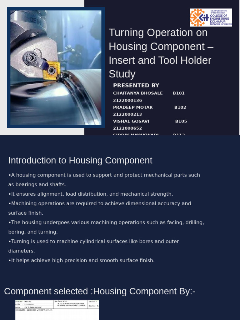 Turning Operations for Housing Components | PDF | Machining ...