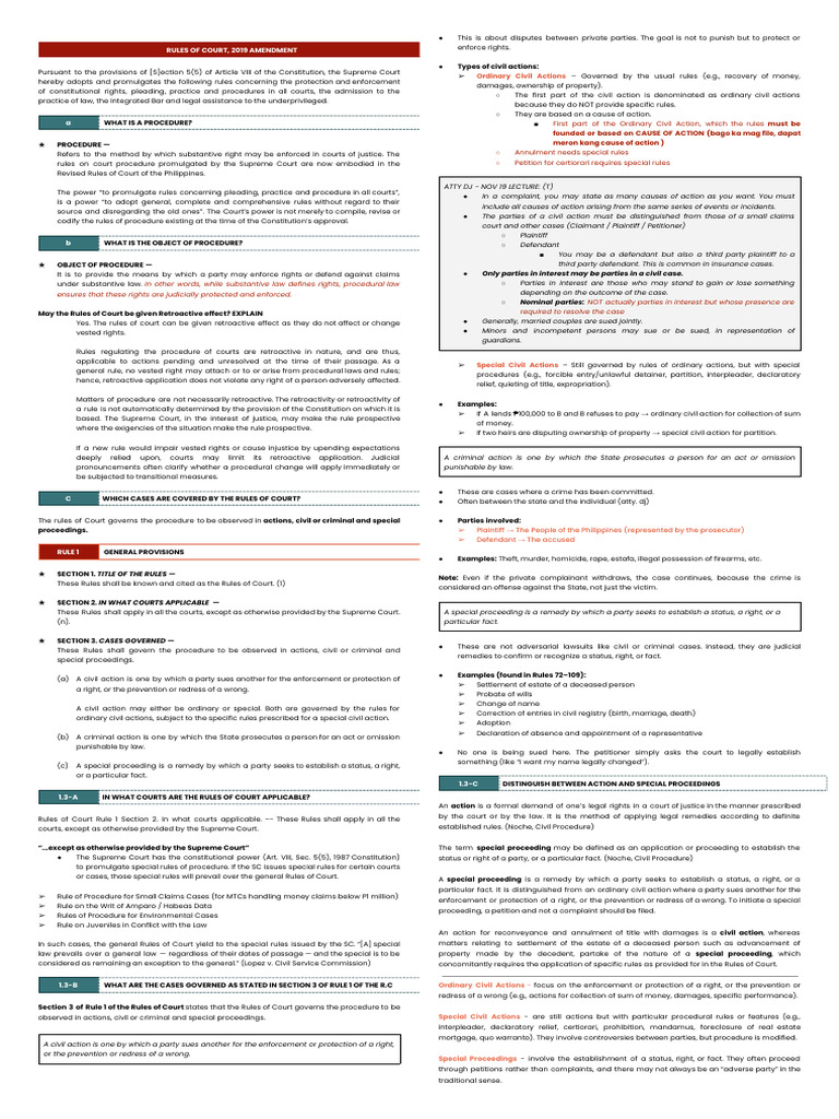 Civil Procedure Rules Overview 2019 | PDF | Lawsuit | In Rem Jurisdiction