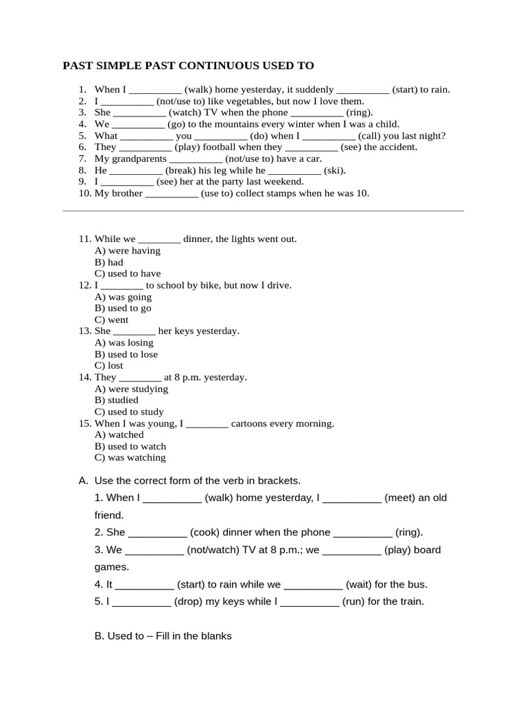 Past Tense Verb Exercises | PDF | Chess | Chess Theory