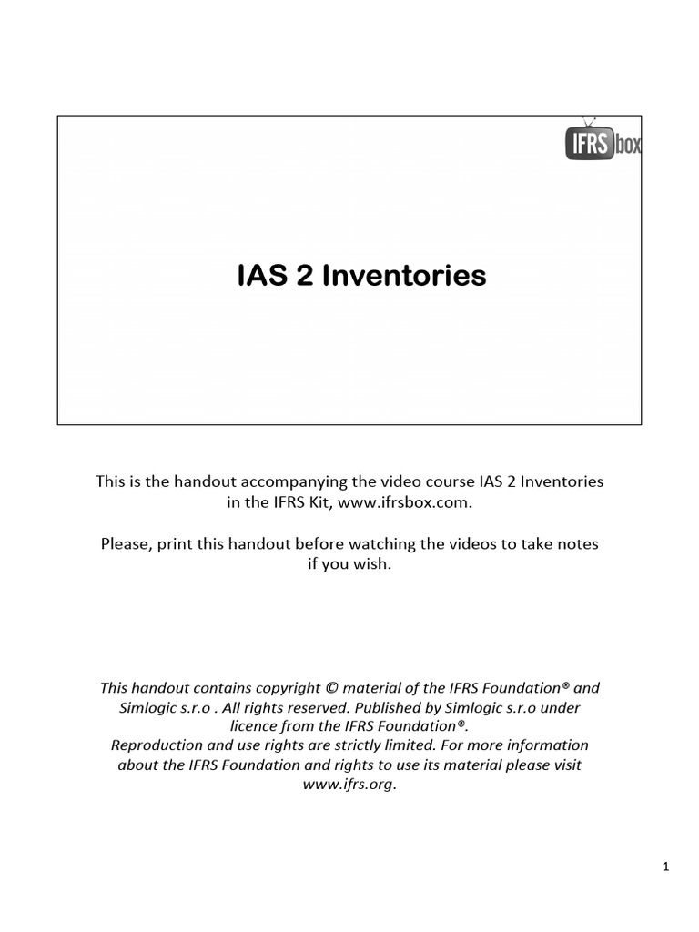 IAS 2 Inventories | PDF