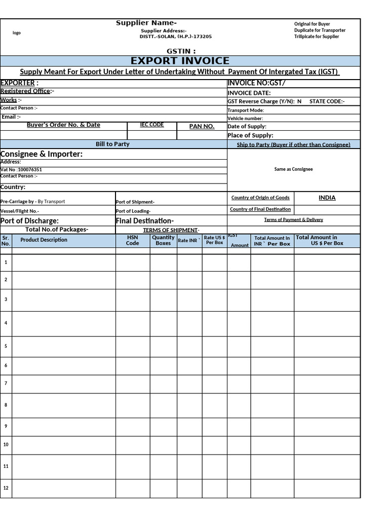 270718_20170722114738_gst_export_invoice | PDF | Taxes | Trade