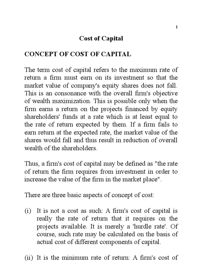 Understanding Cost of Capital | PDF | Cost Of Capital | Dividend